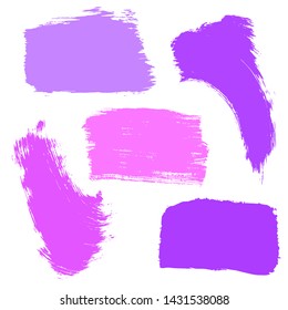 Beauty and cosmetics brush strokes vector background. Girly lines collection, makeup swatches, set of cosmetic texture stains. Vector