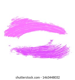 Beauty and cosmetics brush strokes vector background. Girly lines collection, makeup swatches, set of cosmetic texture stains. Vector