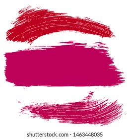 Beauty and cosmetics brush strokes vector background. Girly lines collection, makeup swatches, set of cosmetic texture stains. Vector