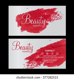 beauty cosmetics card vector