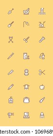 Beauty And Cosmetics Colored Line Icon Set