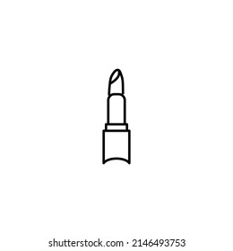 Beauty and cosmetics concept. Outline symbol suitable for web sites, advertisement, web sites etc. Editable stroke. Line icon of twist on lipstick 