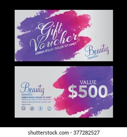 Beauty Cosmetics Gift Voucher Vector