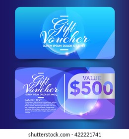 beauty cosmetics gift voucher vector