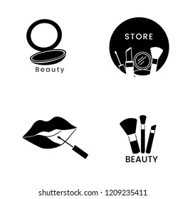 Beauty cosmetics icon set