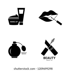 Beauty cosmetics icon set