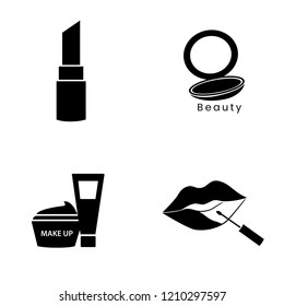 Beauty cosmetics icon set