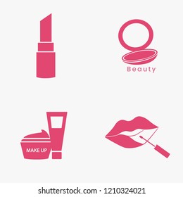 Beauty cosmetics icon set