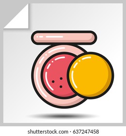 Beauty cosmetics icons-makeup powder. Vector Isolated flat colorful illustration.