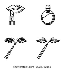 Beauty and Cosmetics Linear Icons
