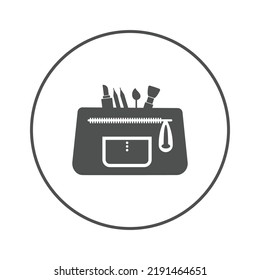 Beauty cosmetics makeup bag icon | Circle version icon |
