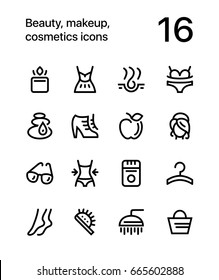 Beauty, cosmetics, makeup icons for web and mobile design pack 2