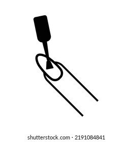 Beauty cosmetics makeup nail art icon | Black Vector illustration |