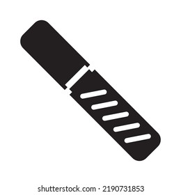 Beauty cosmetics nail file icon | Black Vector illustration |