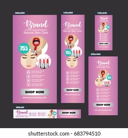Beauty and Cosmetics Sale Banners Vector, Design Template