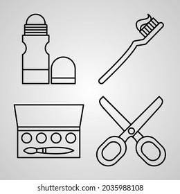 Beauty and Cosmetics Symbol Collection On White background Beauty and Cosmetics Outline Icons
