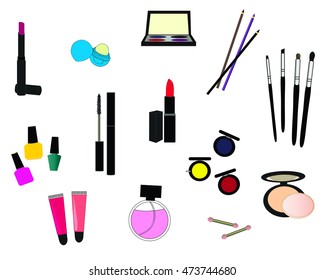 Beauty and cosmetics vector icons set - beauty products vector