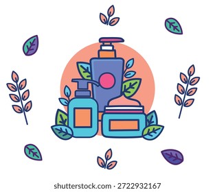 Beauty and Cosmetics Vector Set for Skincare Marketing, Packaging, and Advertising. Skincare and Beauty Product Icons Vector for Cosmetic Brands and E Commerce Design.