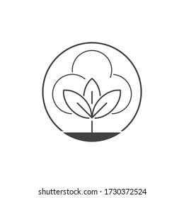 Beauty Cotton Flower Vector , Simple  Icon Cotton Flower Template Symbol Nature