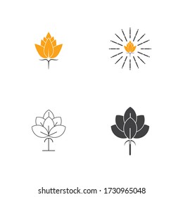 Beauty Cotton flower vector , Simple  icon Cotton flower template symbol nature