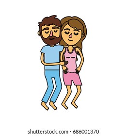 beauty couple with hairstyle design sleeping