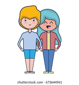 beauty couple together with hairstyle design