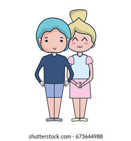beauty couple together with hairstyle design
