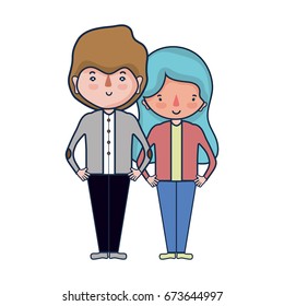beauty couple together with hairstyle design