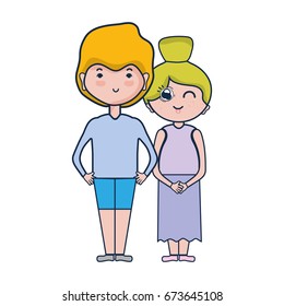 beauty couple together with hairstyle design