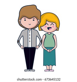 beauty couple together with hairstyle design