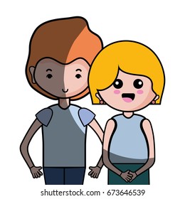 beauty couple together with hairstyle design