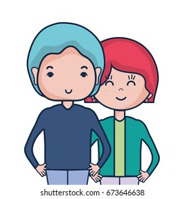 beauty couple together with hairstyle design