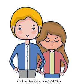 beauty couple together with hairstyle design
