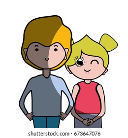 beauty couple together with hairstyle design