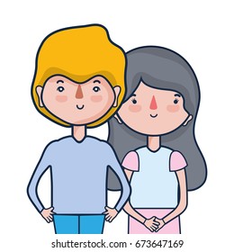beauty couple together with hairstyle design