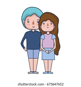 beauty couple together with hairstyle design