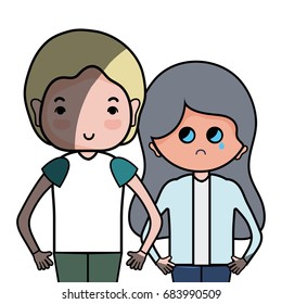 beauty couple together with hairstyle design