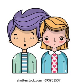 beauty couple together with hairstyle design