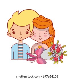 beauty couple together with hairstyle design