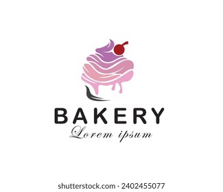 beauty cream art cherry bakery food logo icon symbol design template illustration inspiration