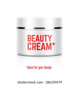 Beauty cream jar template with place for your design. Vector.