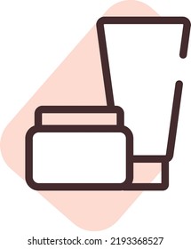 Beauty creams, illustration, vector on a white background.