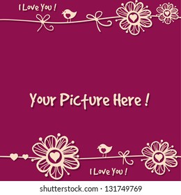 Beauty creative modern vector greeting card with bird and flower