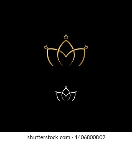 Beauty Crown with Initial AM logo design Inspiration