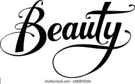 Beauty - custom calligraphy text