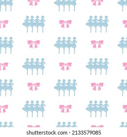 Beauty Cute Sweet Dancers Vector Graphic Art Seamless Pattern can be use for background and apparel design