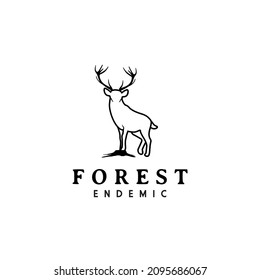 Beauty Deer buck stag elk reindeer logo design vector