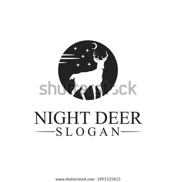 Beauty Deer Buck Stag Silhouette Night Stock Vector Royalty Free 1891525813 Shutterstock 9279