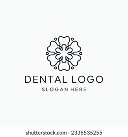 beauty dental and flower vector logo design