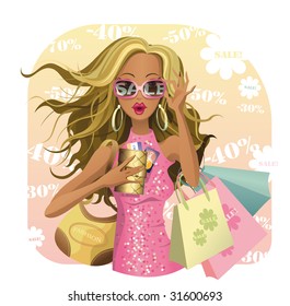 Beauty design for SALE! Glamour vector girl